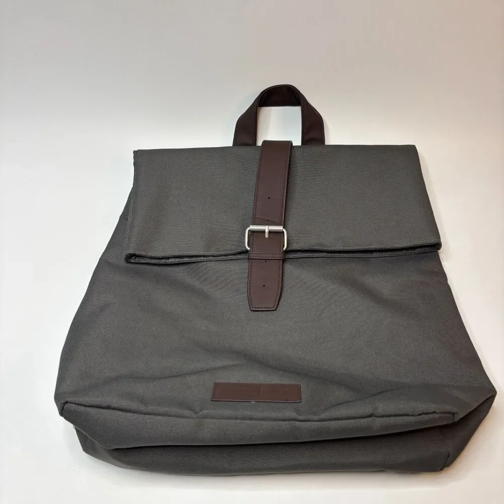 ISSEY MIYAKE PARFUMS Unisex Gray Backpack Foldover Adjustable Strap Closure